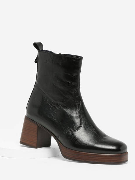 Enkellaarsjes Met Hak Cristel Uit Leder Dorking Zwart theme D9157 ander zicht 1