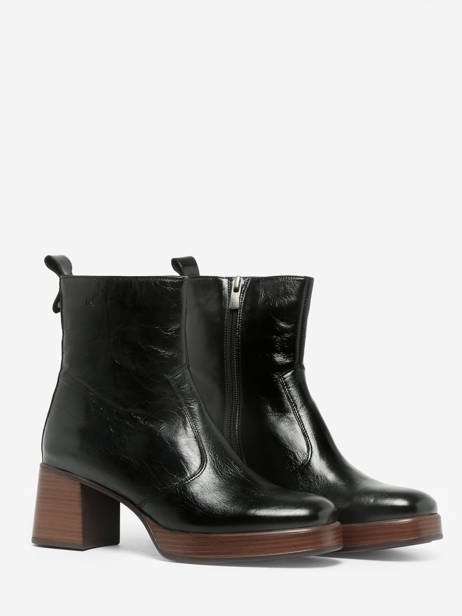 Enkellaarsjes Met Hak Cristel Uit Leder Dorking Zwart theme D9157 ander zicht 3