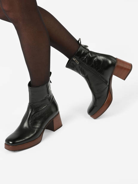 Enkellaarsjes Met Hak Cristel Uit Leder Dorking Zwart theme D9157 ander zicht 2