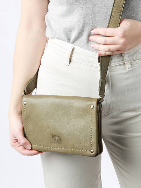 Cross Body Tas Boston Leder Basilic pepper Groen boston BBOS02 ander zicht 1