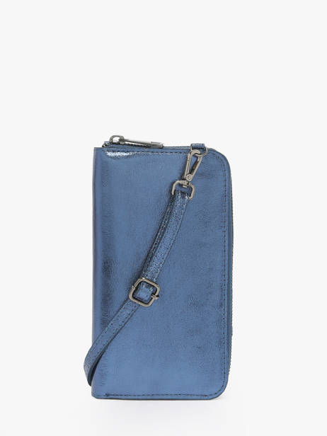 Telefoonetui /cross Body Leder Milano Blauw nine NI23068 ander zicht 4