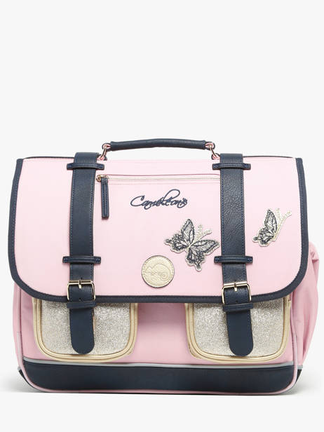 Boekentas 3 Compartimenten Cameleon Roze vintage family boulanger CA41