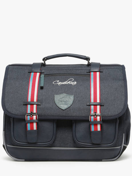 Boekentas Kinderen 3 Compartimenten Cameleon Blauw vintage urban CA41