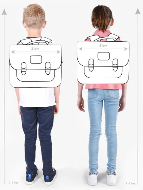 Boekentas Kinderen 3 Compartimenten Cameleon Blauw vintage urban CA41 ander zicht 1