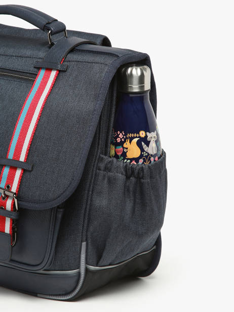 Boekentas Kinderen 3 Compartimenten Cameleon Blauw vintage urban CA41 ander zicht 5
