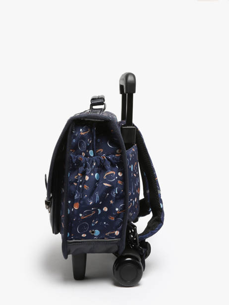 Boekentas Op Wieltjes Retro Cameleon Blauw retro CR35 ander zicht 2