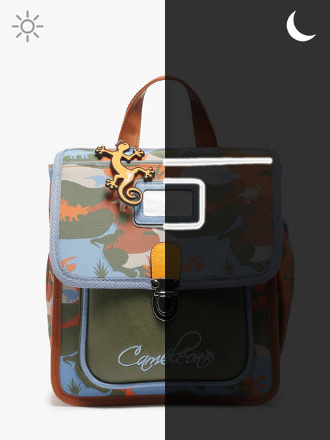 Rugzak Kleuter 1 Compartiment Cameleon Veelkleurig retro SD30 ander zicht 7