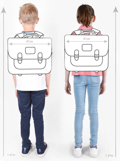 Boekentas Op Wieltjes 2 Compartimenten Tann's Blauw les fantaisies f 43322 ander zicht 1