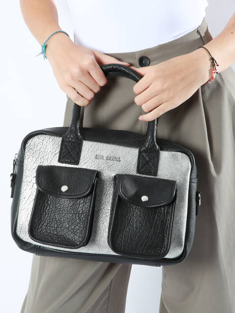 Cross Body Tas Argento Leder Paul marius Zwart argento DANDSARG ander zicht 1