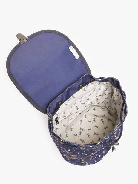 Rugzak RÃ©tro 1 Compartiment Cameleon Blauw retro SD25 ander zicht 3