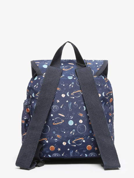 Rugzak RÃ©tro 1 Compartiment Cameleon Blauw retro SD25 ander zicht 4