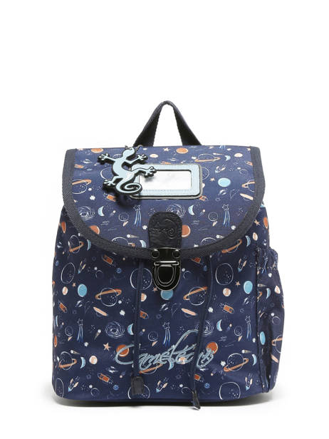 Rugzak RÃ©tro 1 Compartiment Cameleon Blauw retro SD25 ander zicht 6