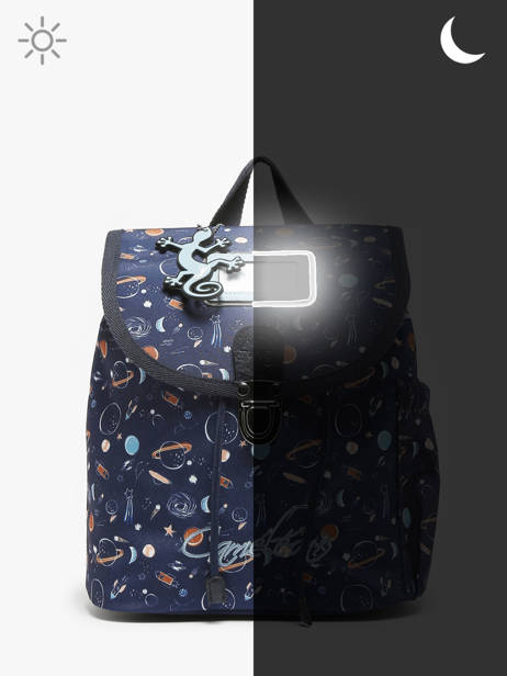 Rugzak RÃ©tro 1 Compartiment Cameleon Blauw retro SD25 ander zicht 7