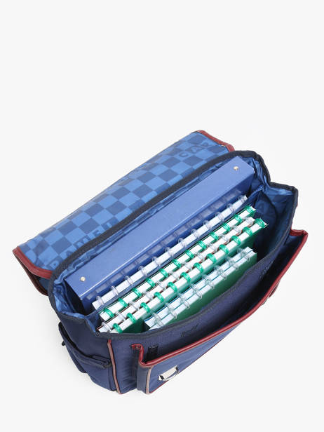 Boekentas 2 Compartimenten Caramel et cie Blauw fier GA ander zicht 3