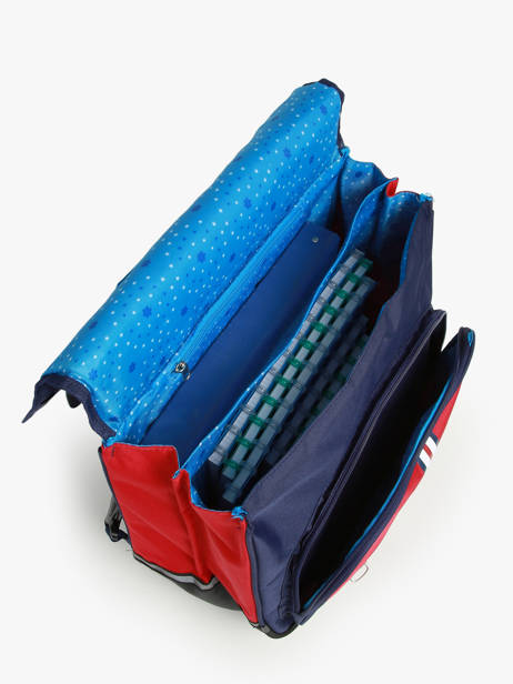 Boekentas Op Wieltjes 2 Compartimenten Snowball Blauw frenchie T46241 ander zicht 3
