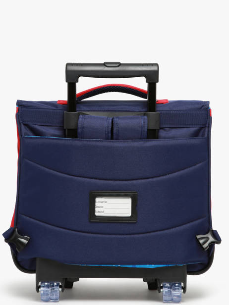 Boekentas Op Wieltjes 2 Compartimenten Snowball Blauw frenchie T46241 ander zicht 5