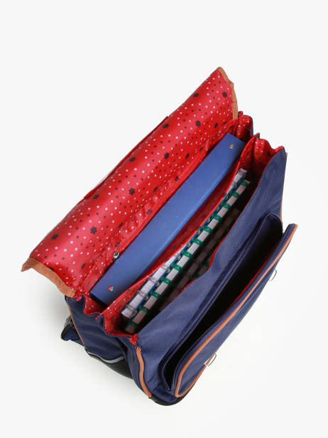 Boekentas Op Wieltjes 2 Compartimenten Snowball Blauw liberty T46338 ander zicht 3