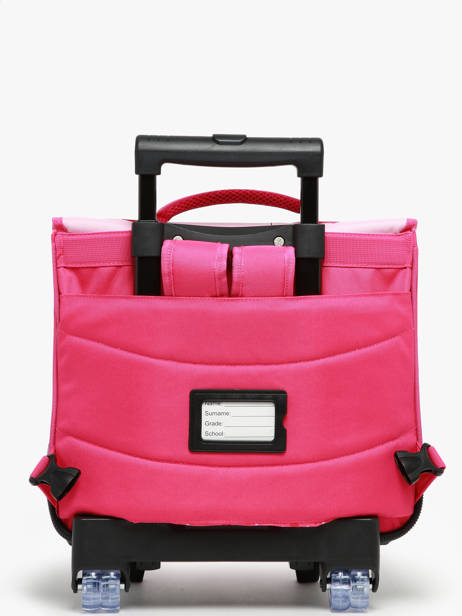 Boekentas Op Wieltjes 2 Compartimenten Snowball Roze butterfly T46438 ander zicht 5