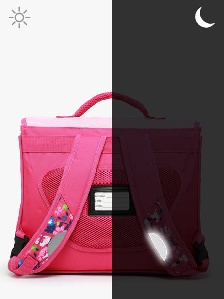 Boekentas 2 Compartimenten Snowball Roze butterfly 46438 ander zicht 5