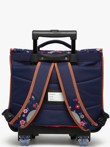Boekentas Op Wieltjes 2 Compartimenten Snowball Blauw liberty T46341 ander zicht 4