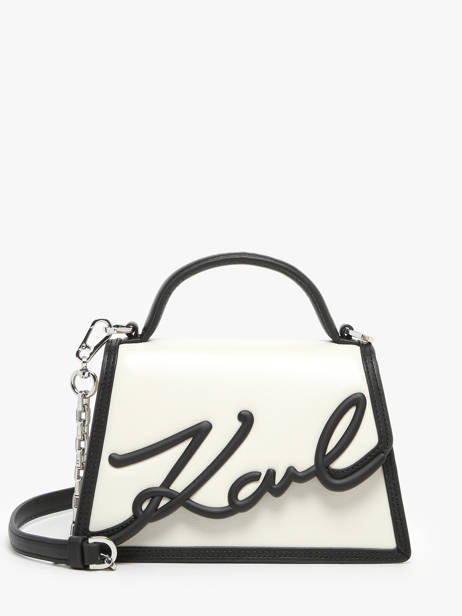 Cross Body Tas K Signature Leder Karl lagerfeld Wit k signature 245W3072