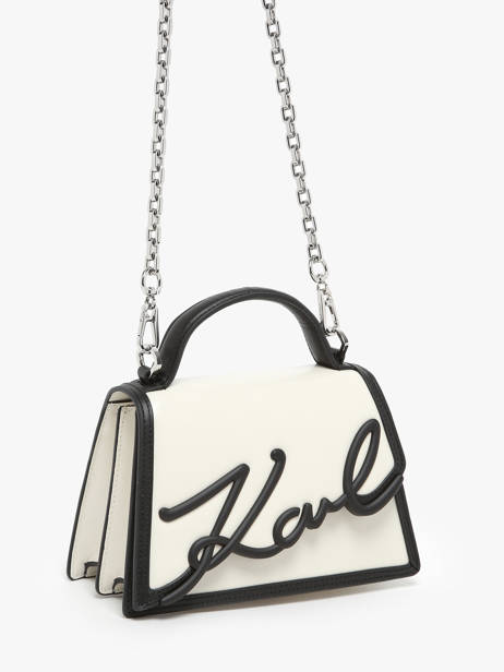 Cross Body Tas K Signature Leder Karl lagerfeld Wit k signature 245W3072 ander zicht 2
