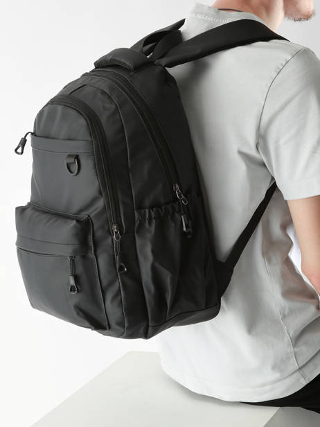 Rugzak 2 Compartimenten Miniprix Zwart backpack 342 ander zicht 1