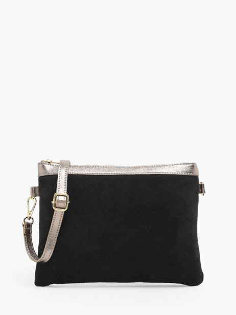 Cross Body Tas Velvet Leder Milano Zwart velvet VE24065