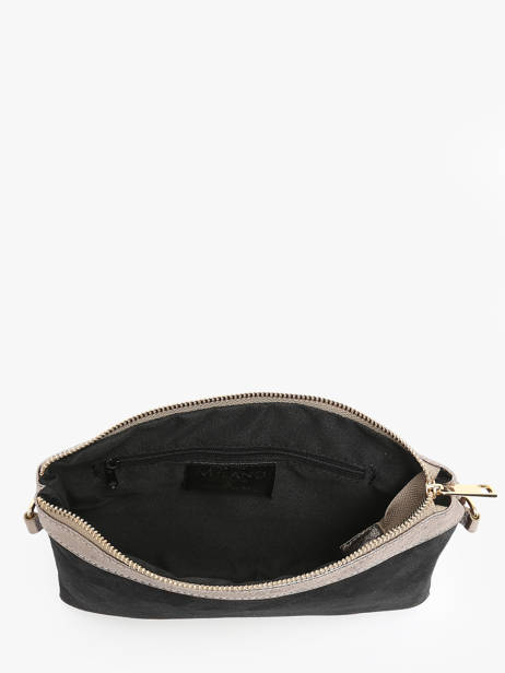 Cross Body Tas Velvet Leder Milano Zwart velvet VE24065 ander zicht 3