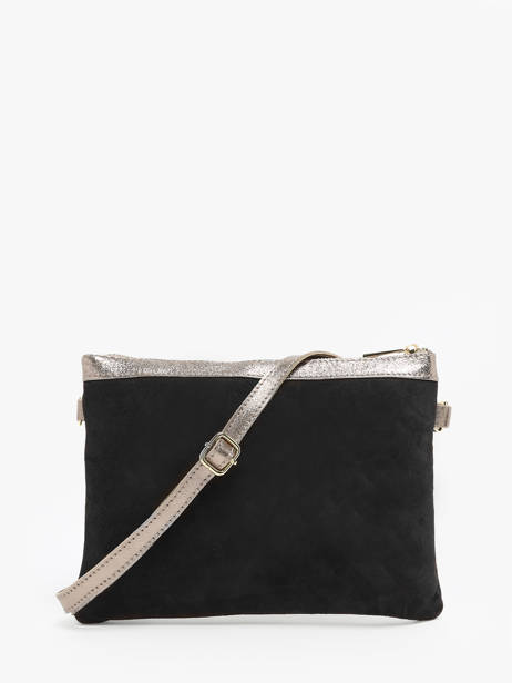 Cross Body Tas Velvet Leder Milano Zwart velvet VE24065 ander zicht 4