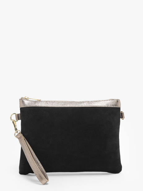 Cross Body Tas Velvet Leder Milano Zwart velvet VE24065 ander zicht 5