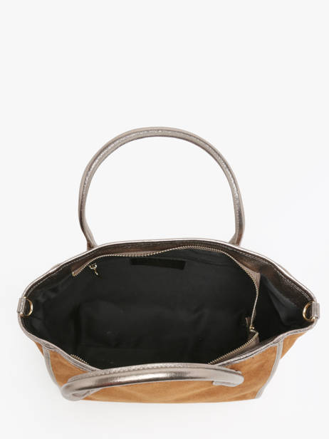 Handtas Velvet Leder Milano Bruin velvet VE24062 ander zicht 3