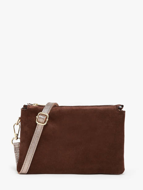 Cross Body Tas Velvet Leder Milano Bruin velvet VE24061