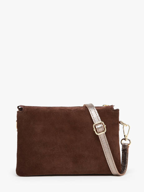 Cross Body Tas Velvet Leder Milano Bruin velvet VE24061 ander zicht 4