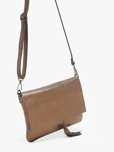 Cross Body Tas Caviar Leder Milano Bruin caviar CA22112 ander zicht 2