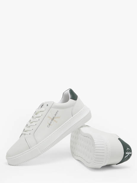 Sneakers Uit Leder Calvin klein jeans Wit men 6810YG ander zicht 2