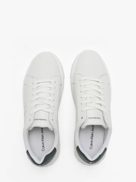 Sneakers Uit Leder Calvin klein jeans Wit men 6810YG ander zicht 3