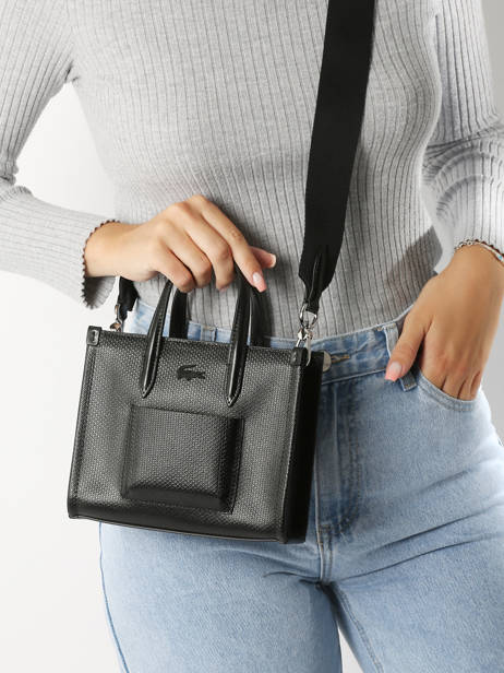 Cross Body Tas Chantaco Leder Lacoste Zwart chantaco NF4535KL ander zicht 1