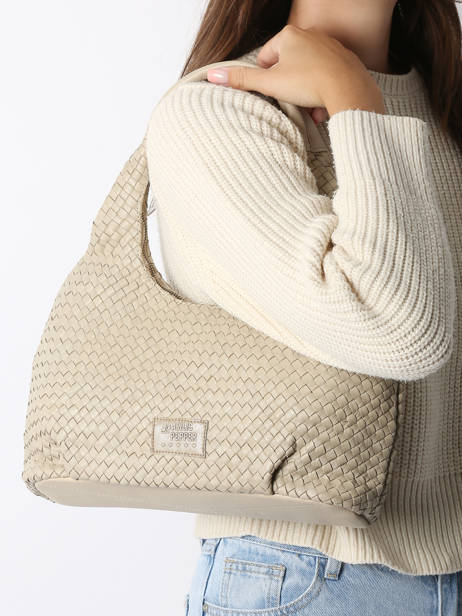 Schoudertas Parma Leder Basilic pepper Beige parma BPAR02 ander zicht 1
