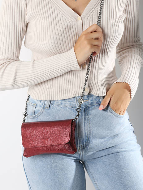 Cross Body Tas Nine Leder Milano Rood nine NI24063 ander zicht 1