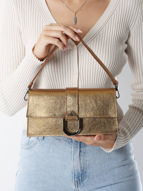 Schoudertas Nine Leder Milano Goud nine NI24066 ander zicht 1