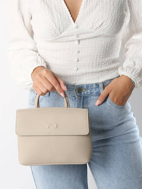 Cross Body Tas Calie Leder Nathan baume Beige nathan 19 ander zicht 1