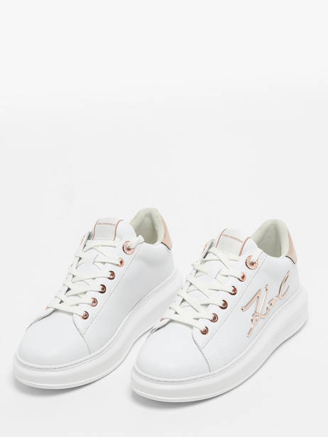 Sneakers Kapri Signature Uit Leder Karl lagerfeld Wit women KL62510A ander zicht 2