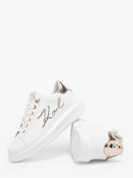 Sneakers Kapri Signature Uit Leder Karl lagerfeld Wit women KL62510A ander zicht 3