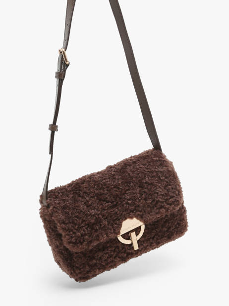 Cross Body Tas M Moon Leder En Teddy Vanessa bruno Bruin moon 37V40533 ander zicht 2