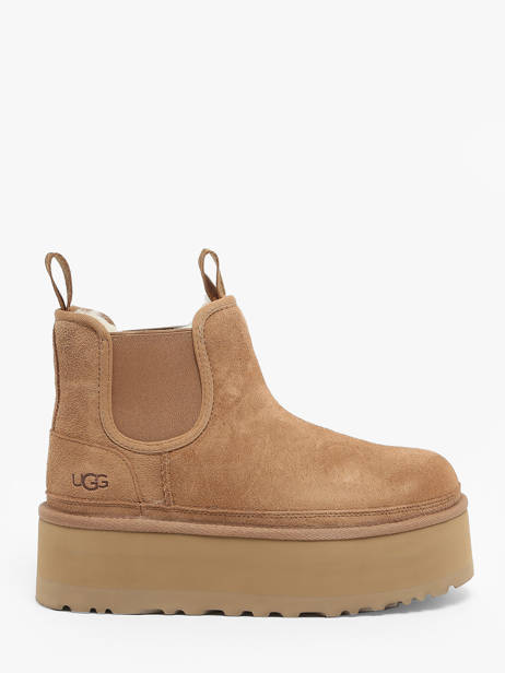 Boots Neumel Platform Chelsea Uit Leder Ugg Beige women 1134526