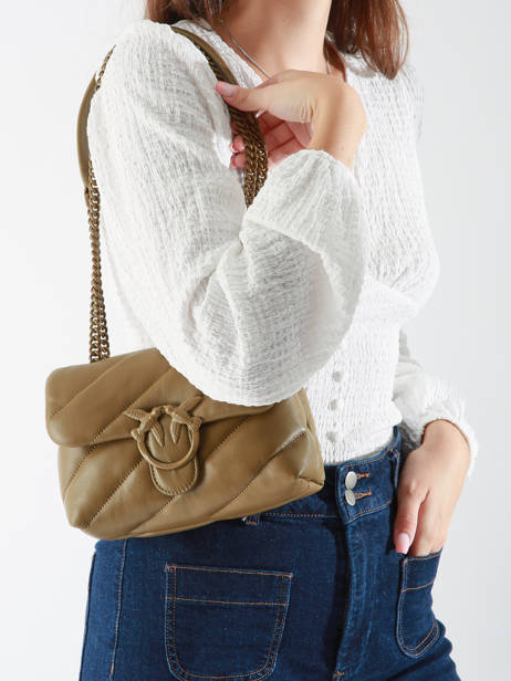 Cross Body Tas Love Bag Puff Leder Pinko Groen love bag puff A1JO ander zicht 1