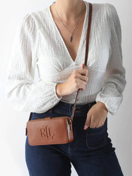 Cross Body Tas Anstey Leder Lauren ralph lauren Bruin anstey 32951475 ander zicht 1