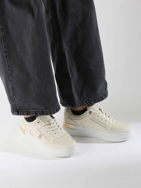 Sneakers Uit Leder Tommy hilfiger Beige women 8126ACG ander zicht 1