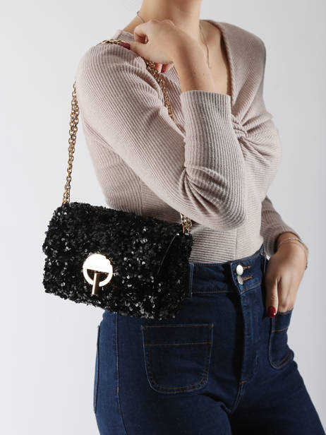 Cross Body Tas M Moon Met Pailletten Vanessa bruno Zwart moon 39V40533 ander zicht 1
